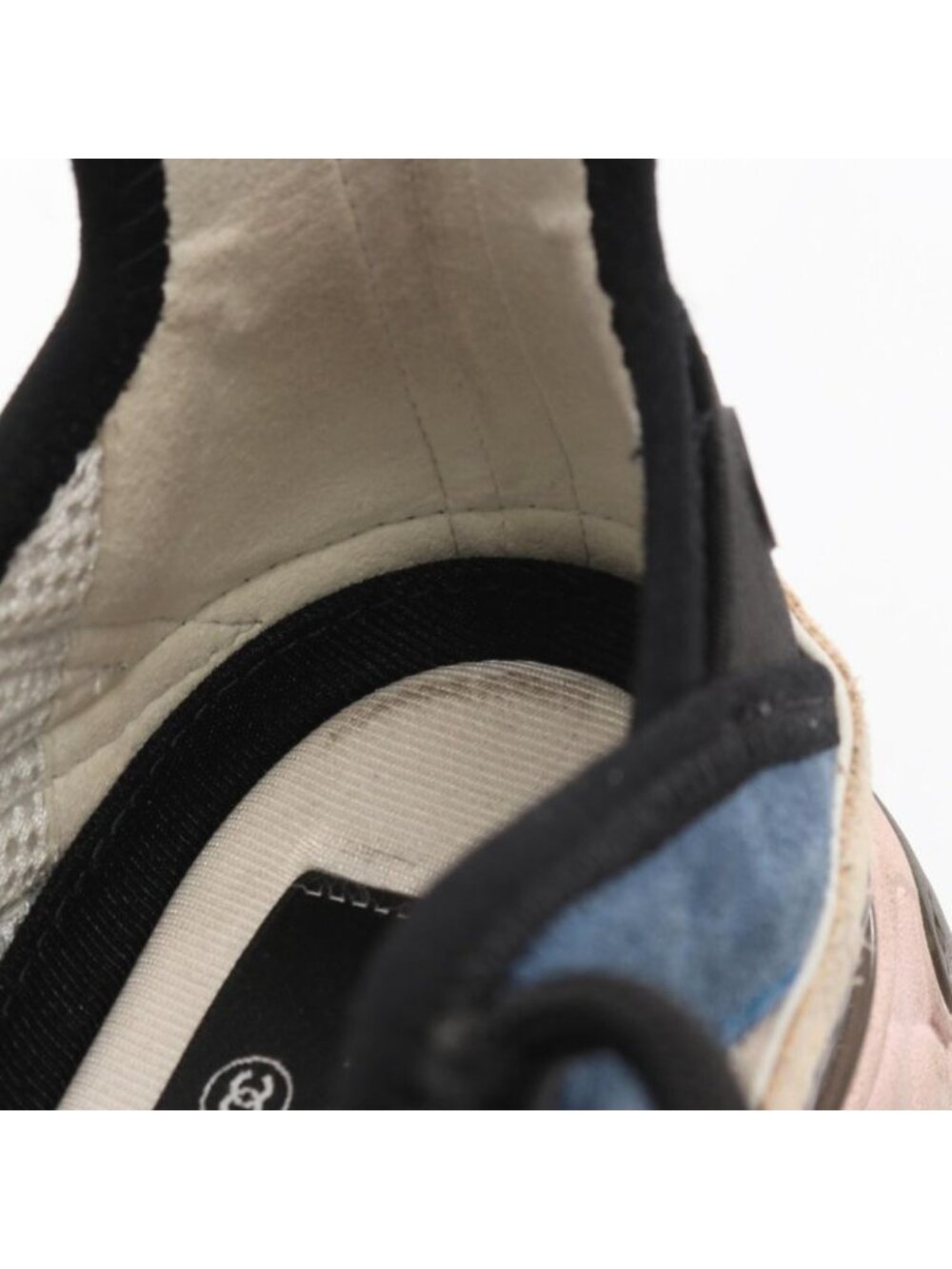 Chanel Sneakers Coco Mark Beige Navy Pink Suede - Picture 9 of 10